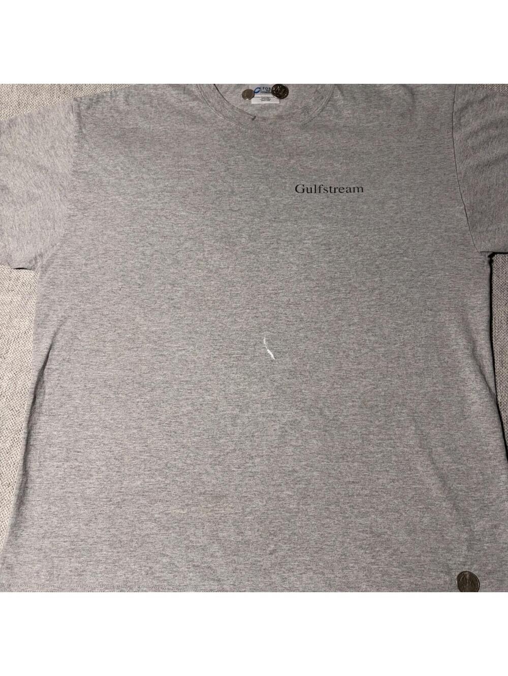 Port & Company Men's Grey and White Tshirt
